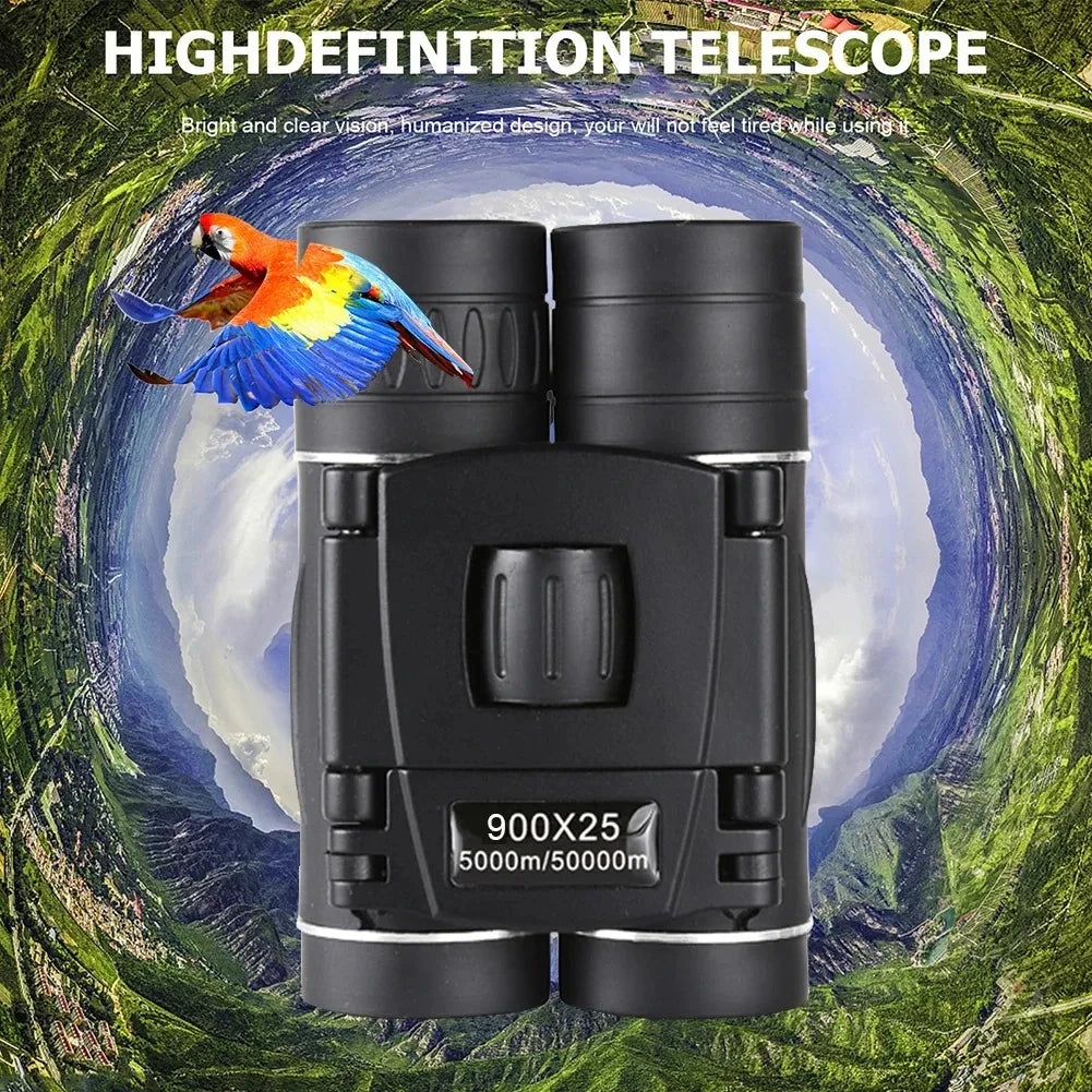 900x25 High-Powered Mini Binoculars Exceptional BAK4 Prism Waterproof for Unparalleled Travel Bird Watching Outdoor Sports