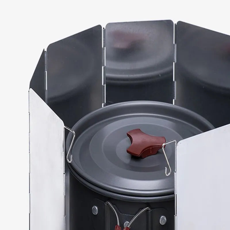 8/10/12 Disc Stove Windscreen Aluminum Stove Windscreen with Drawstring Bag Suitable for Camping, Butane Stove