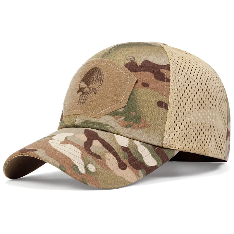 2025 NEW Skull Embroidered Top with Patch Breathable Baseball Caps Spring and Autumn Outdoor Adjustable Casual Hat Sunscreen Hat