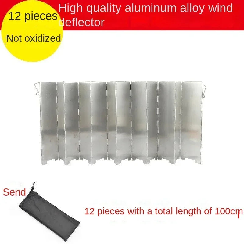 8/10/12 Disc Stove Windscreen Aluminum Stove Windscreen with Drawstring Bag Suitable for Camping, Butane Stove