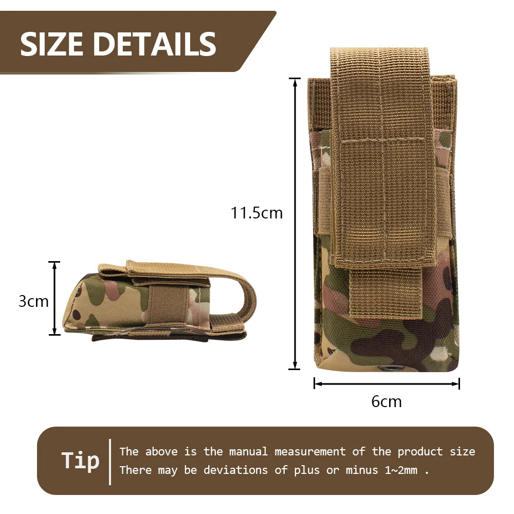 Tactical Molle Flashlight Pouch,Torch Holder,Magazine Single Mag Bag,Knife Holster,Outdoor Hunting Waist Bag