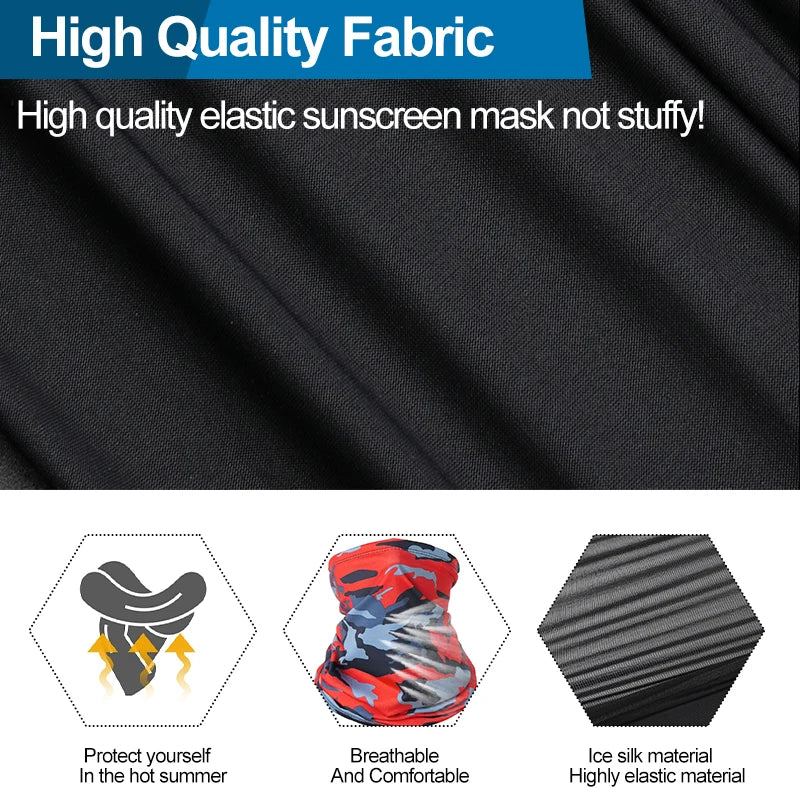 Cycling Face Mask Absorb Sweat Breathable Fishing Training Sport UV Face Scarf Neck Gaiter Summer Bicycle Face Bandana Head Band