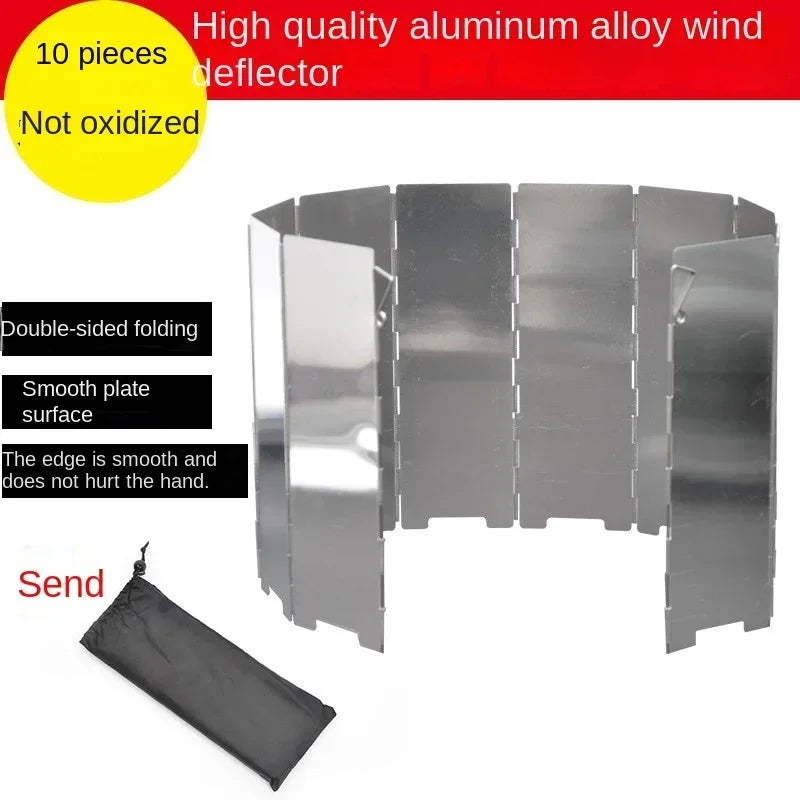 8/10/12 Disc Stove Windscreen Aluminum Stove Windscreen with Drawstring Bag Suitable for Camping, Butane Stove