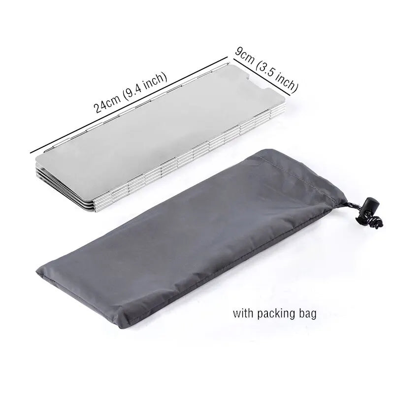 8/10/12 Disc Stove Windscreen Aluminum Stove Windscreen with Drawstring Bag Suitable for Camping, Butane Stove