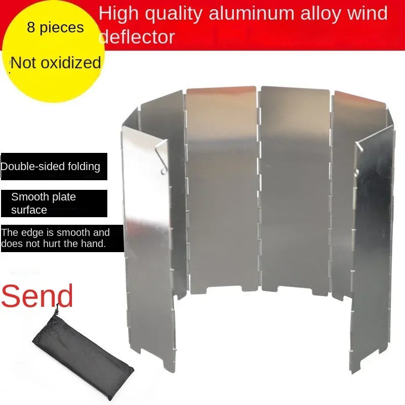 8/10/12 Disc Stove Windscreen Aluminum Stove Windscreen with Drawstring Bag Suitable for Camping, Butane Stove