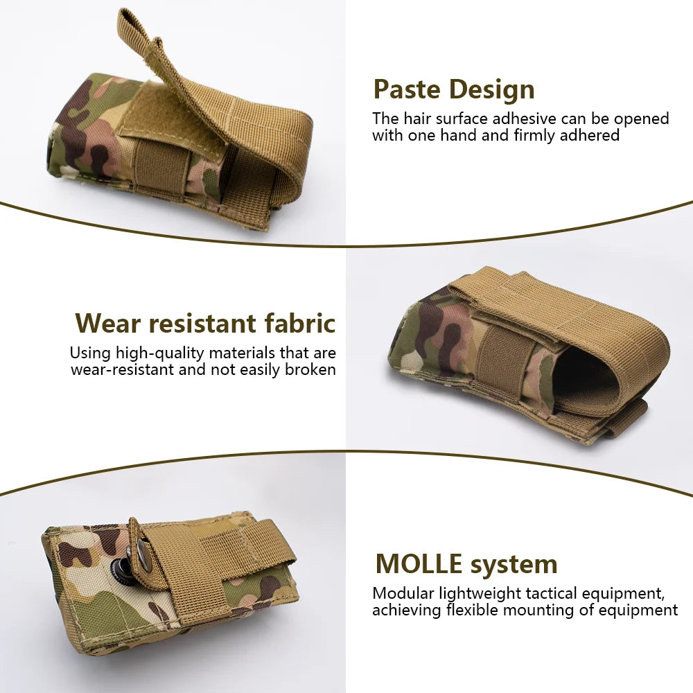 Tactical Molle Flashlight Pouch,Torch Holder,Magazine Single Mag Bag,Knife Holster,Outdoor Hunting Waist Bag