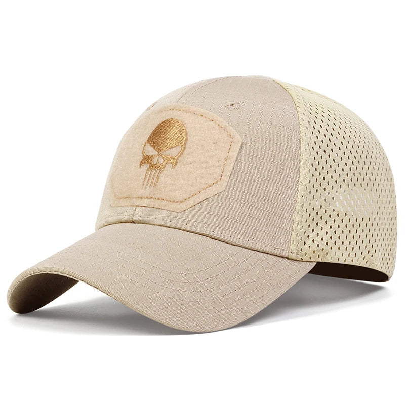 2025 NEW Skull Embroidered Top with Patch Breathable Baseball Caps Spring and Autumn Outdoor Adjustable Casual Hat Sunscreen Hat