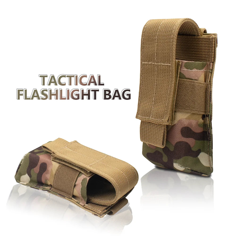 Tactical Molle Flashlight Pouch,Torch Holder,Magazine Single Mag Bag,Knife Holster,Outdoor Hunting Waist Bag