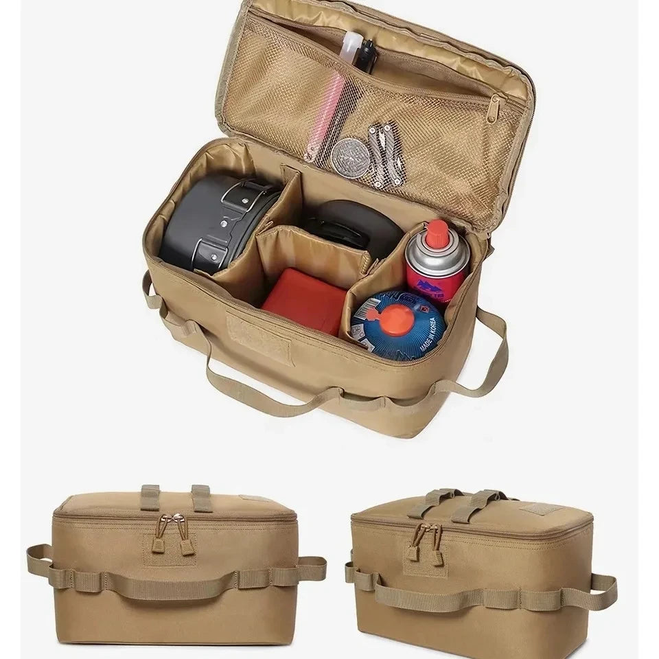 Outdoor Camping Storage Bag Large Capacity Gas Stove Canister Pot Carry Bag Sack Picnic Bag Cookware Utensils Organizer