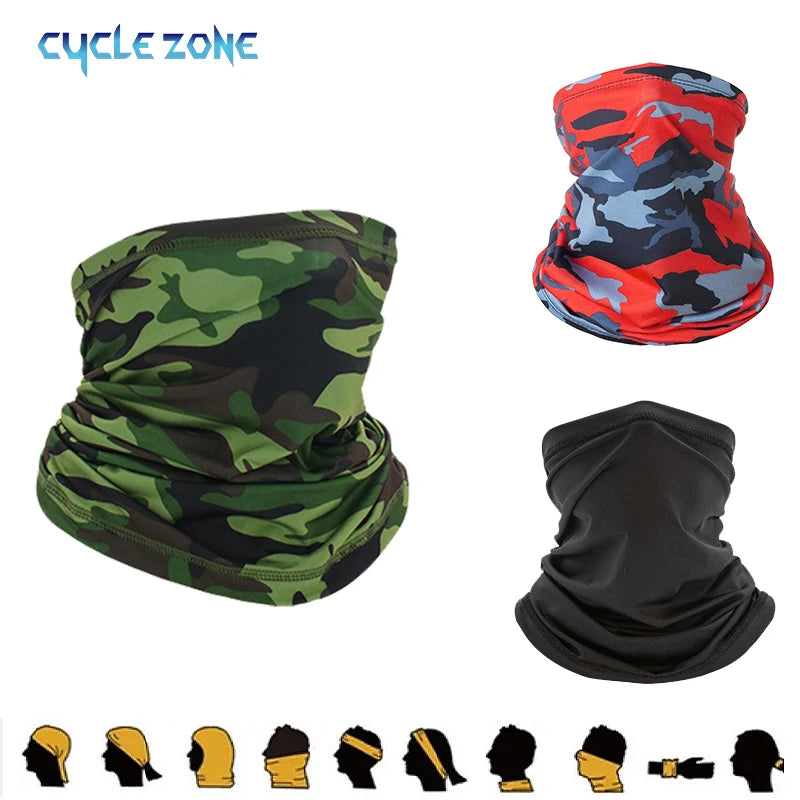 Cycling Face Mask Absorb Sweat Breathable Fishing Training Sport UV Face Scarf Neck Gaiter Summer Bicycle Face Bandana Head Band