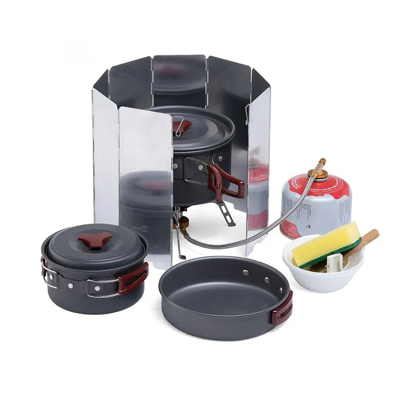 8/10/12 Disc Stove Windscreen Aluminum Stove Windscreen with Drawstring Bag Suitable for Camping, Butane Stove