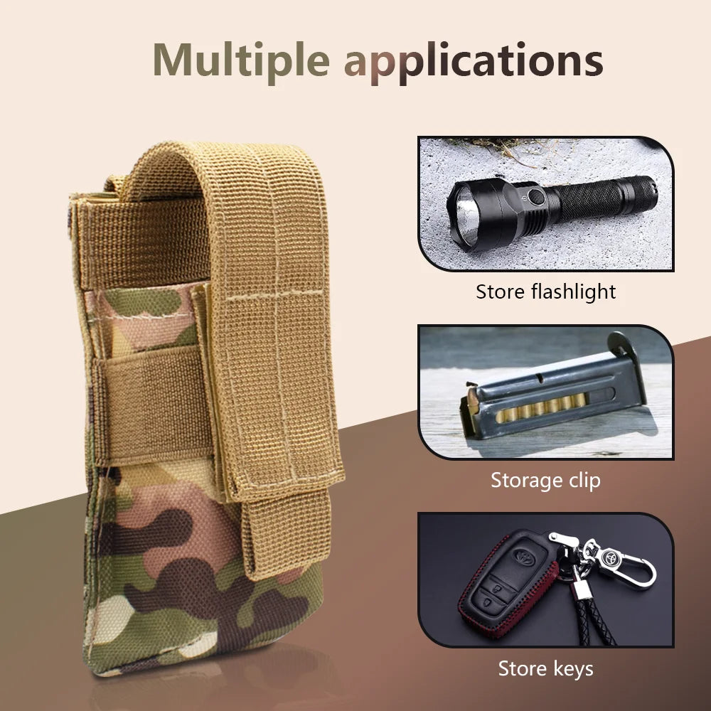 Tactical Molle Flashlight Pouch,Torch Holder,Magazine Single Mag Bag,Knife Holster,Outdoor Hunting Waist Bag