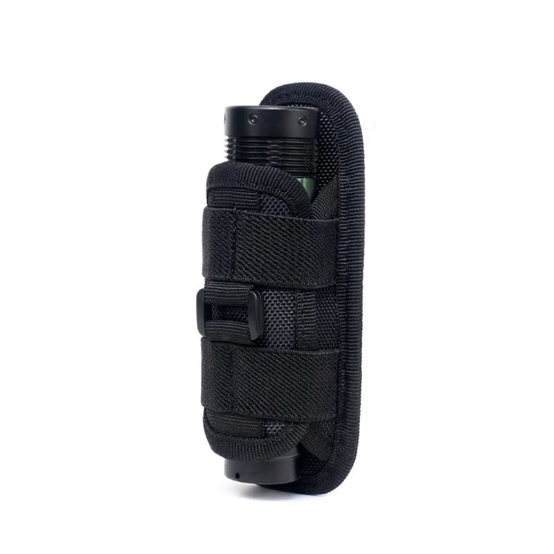 Tactical Flashlight Pouch Belt Torch Bag Durable Hunting Lighting Accessory Survival Kits 360 Degree Holster Rotary Torch Case